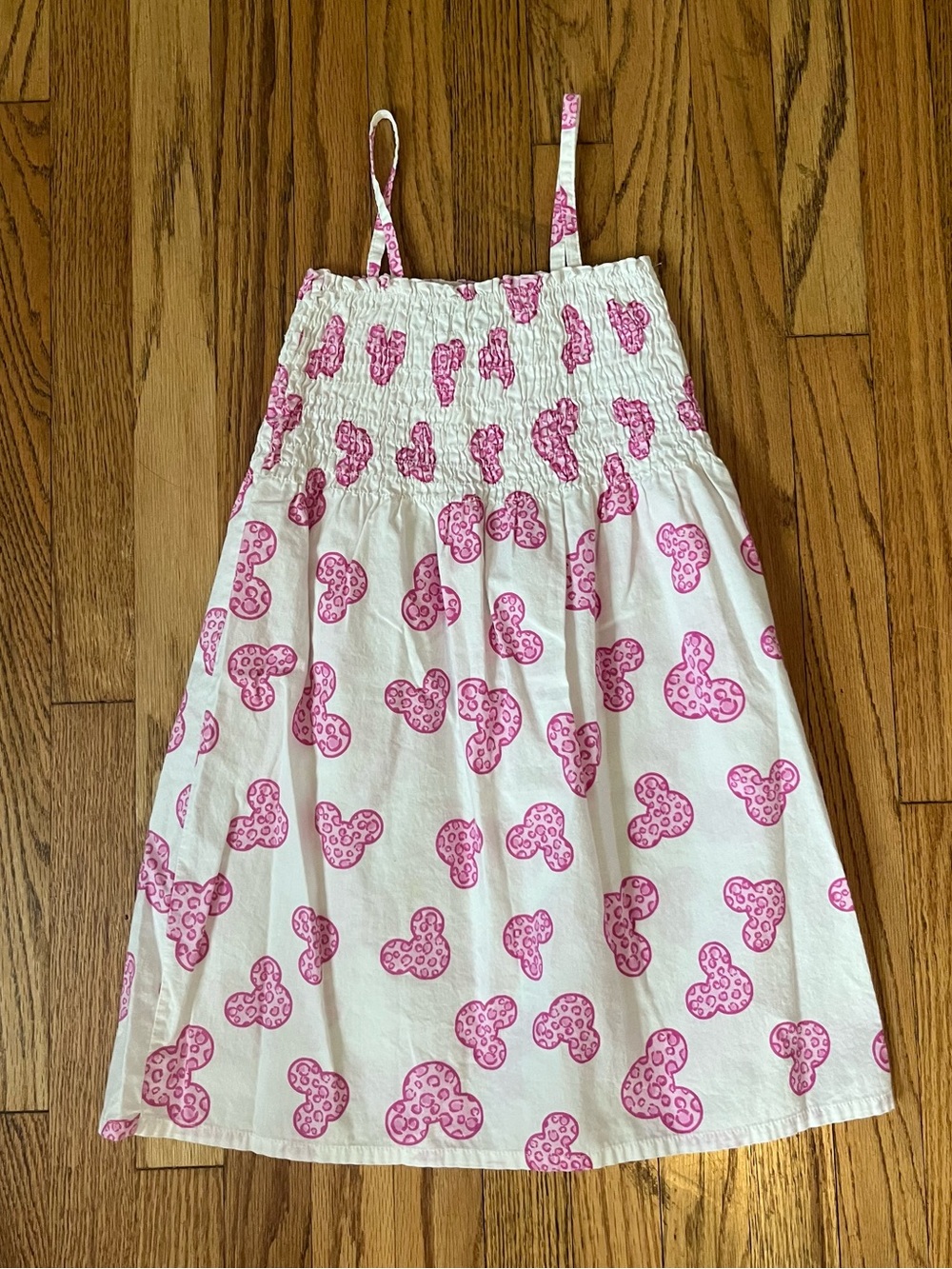 Disneyland Resort Girls White Sundress with Pink Mickey Print Sz 6